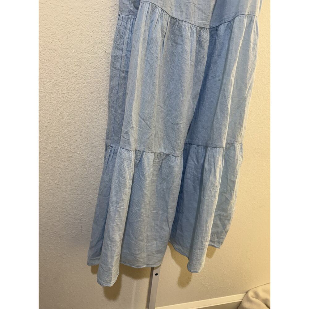 HONORINE Elodie Long Cotton-gauze Midi Dress size M In Spa Blue - Picture 10 of 14